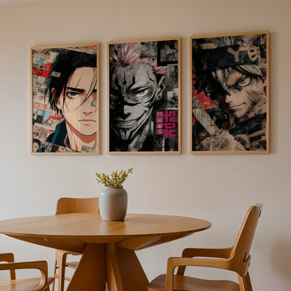 Anime Heroes Wall Art Set of 3