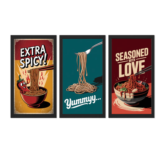 Spicy Noodle Trio Wall Frame