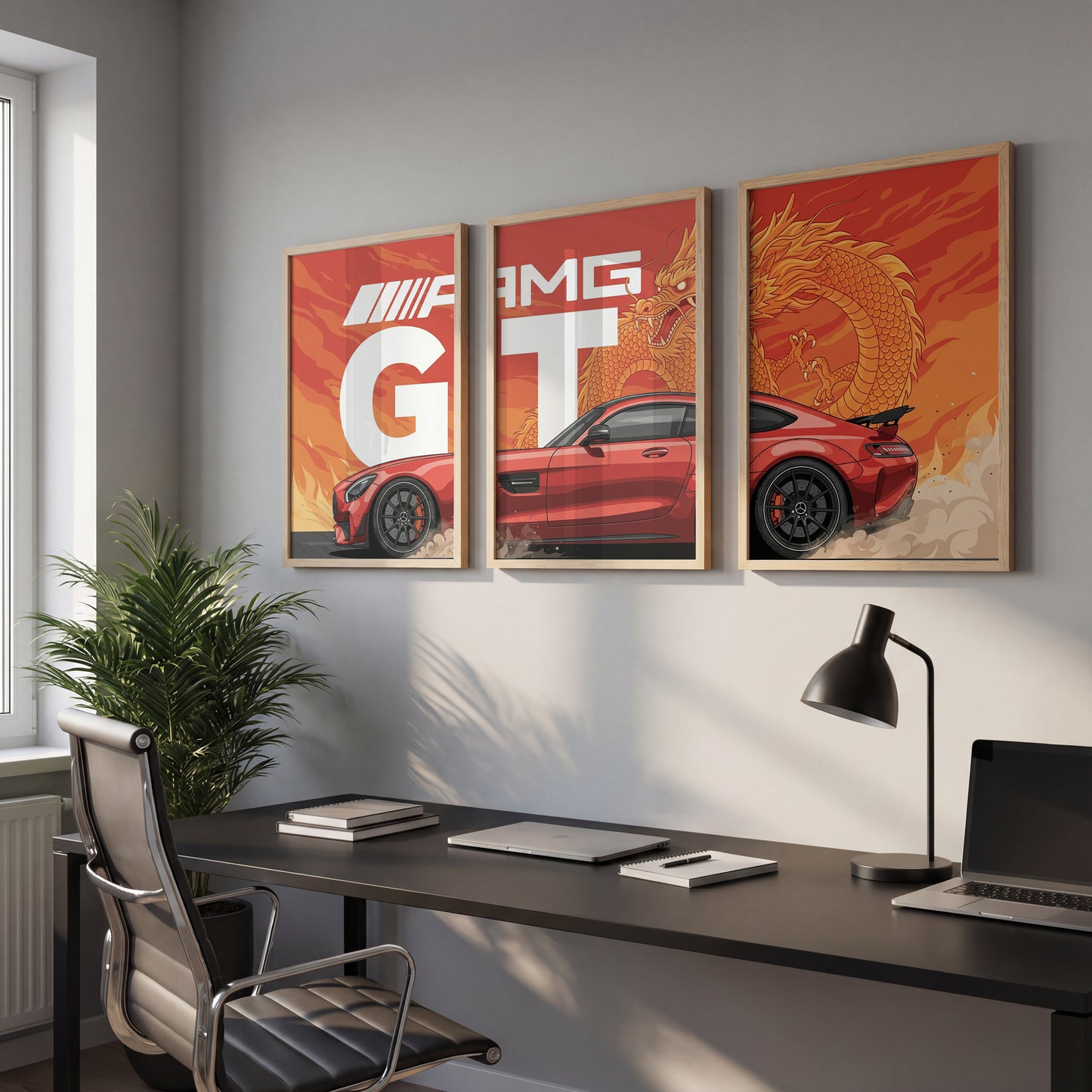 AMG GT Dragon Wall Frame Set of 3