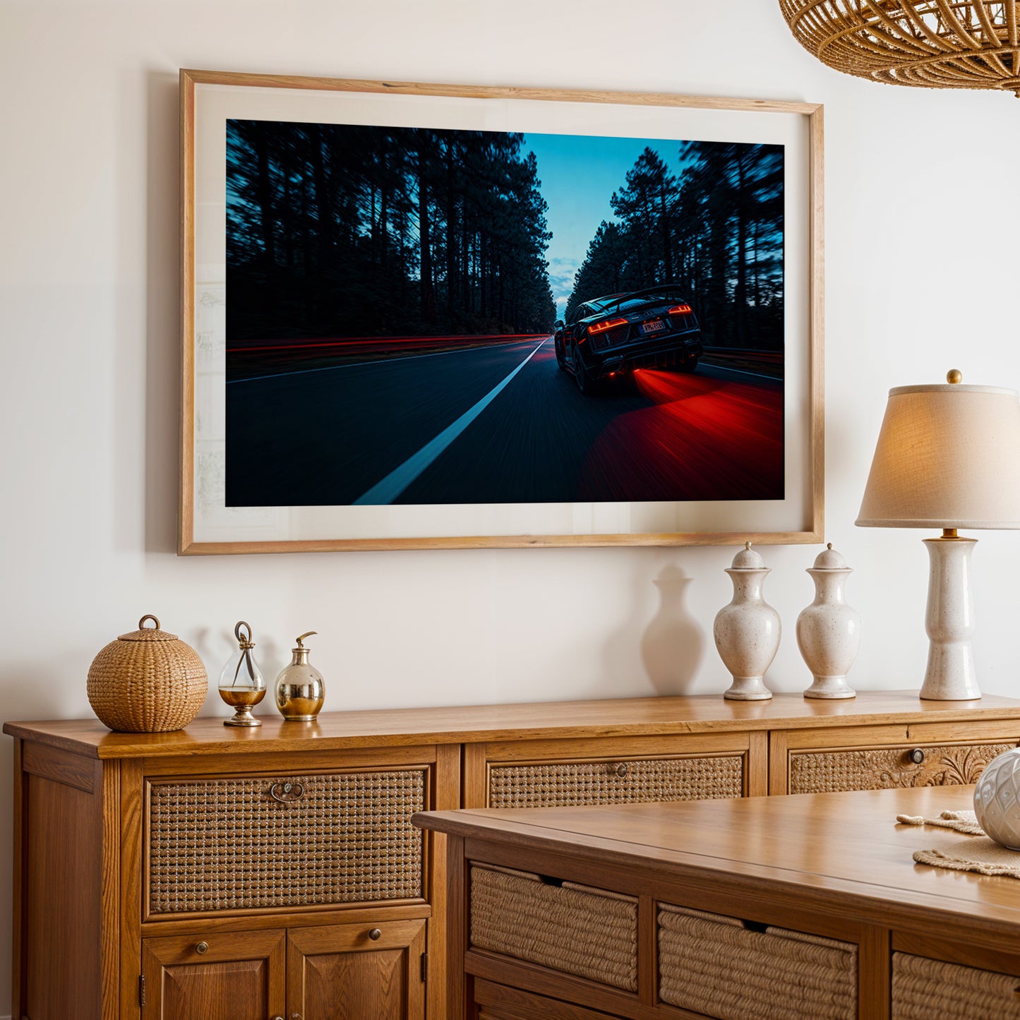 Audi R8 Midnight Forest Drive Wall Frame