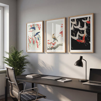 Japanese Bird & Crane Wall Art Collection