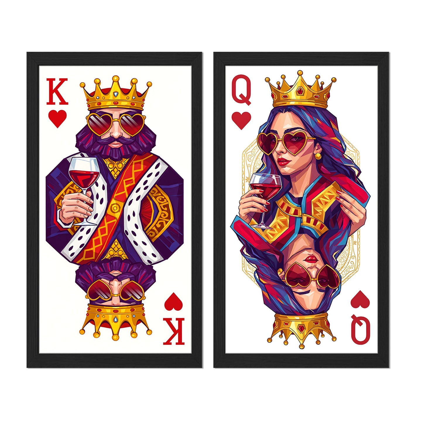 Royal King & Queen Wine Duo Wall Frame