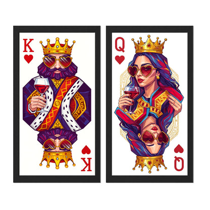 Royal King & Queen Wine Duo Wall Frame