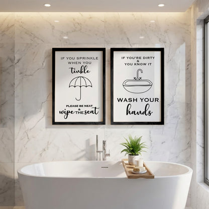 Wash Your Hands Wall Art Set of 2
