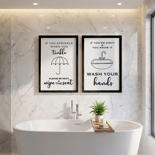 Wash Your Hands Wall Art Set of 2