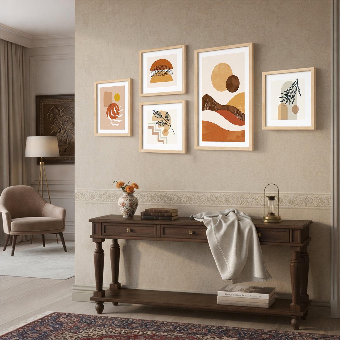 Modern Desert Wall Decor Set of 5
