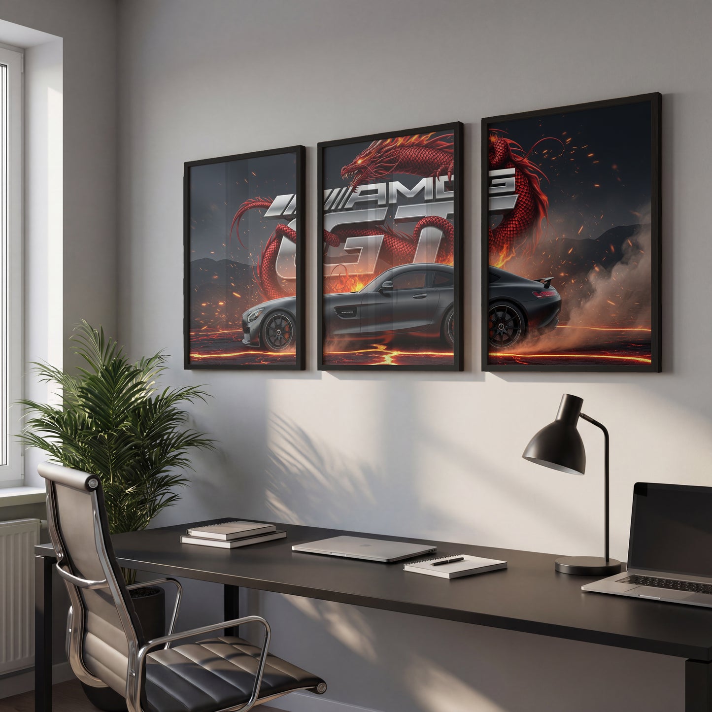 AMG GT Dragon Wall Frame Set of 3