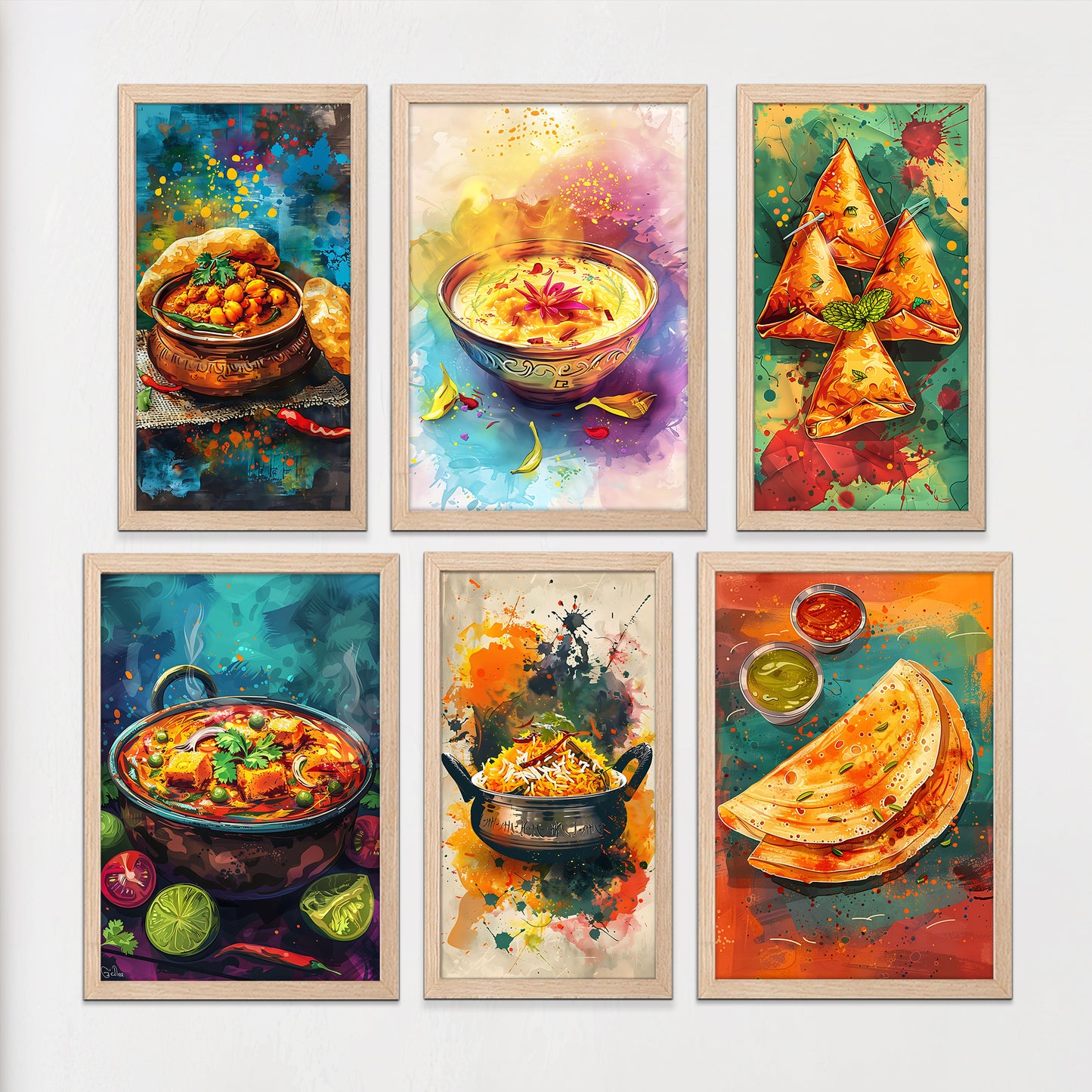 Indian Food Wall Art Set – 6