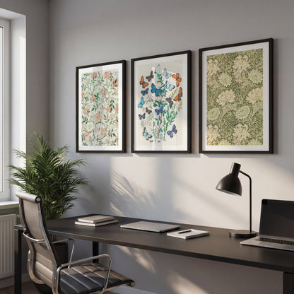 Vintage Botanical Wall Frames Set of 3
