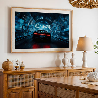 Chiron Hypercar Neon Drive Wall Art