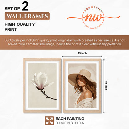 Magnolia & Portrait Wall Art Set