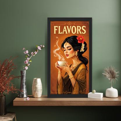 Flavors Tea Lady Art Wall Frame Set of 1