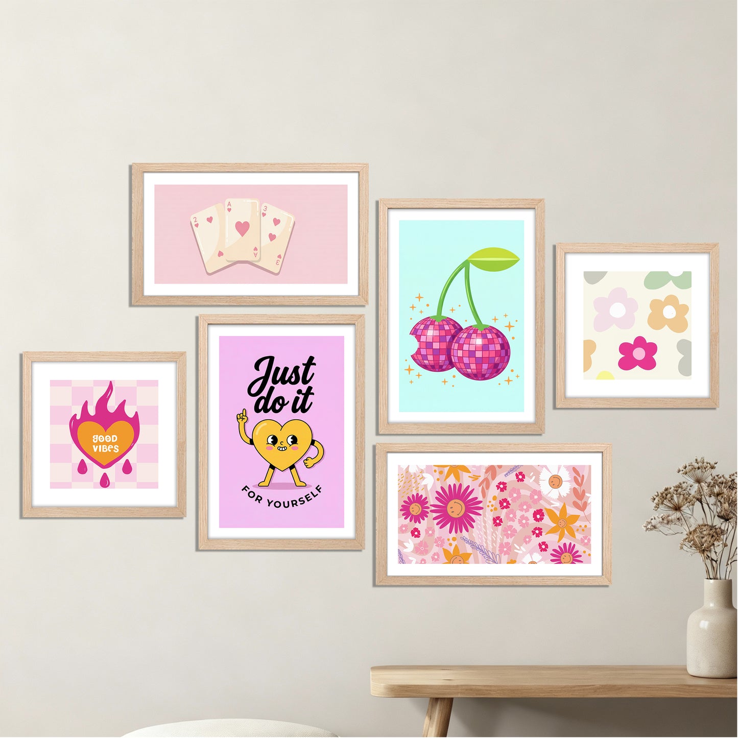 Cherry Pop Wall Set of 6