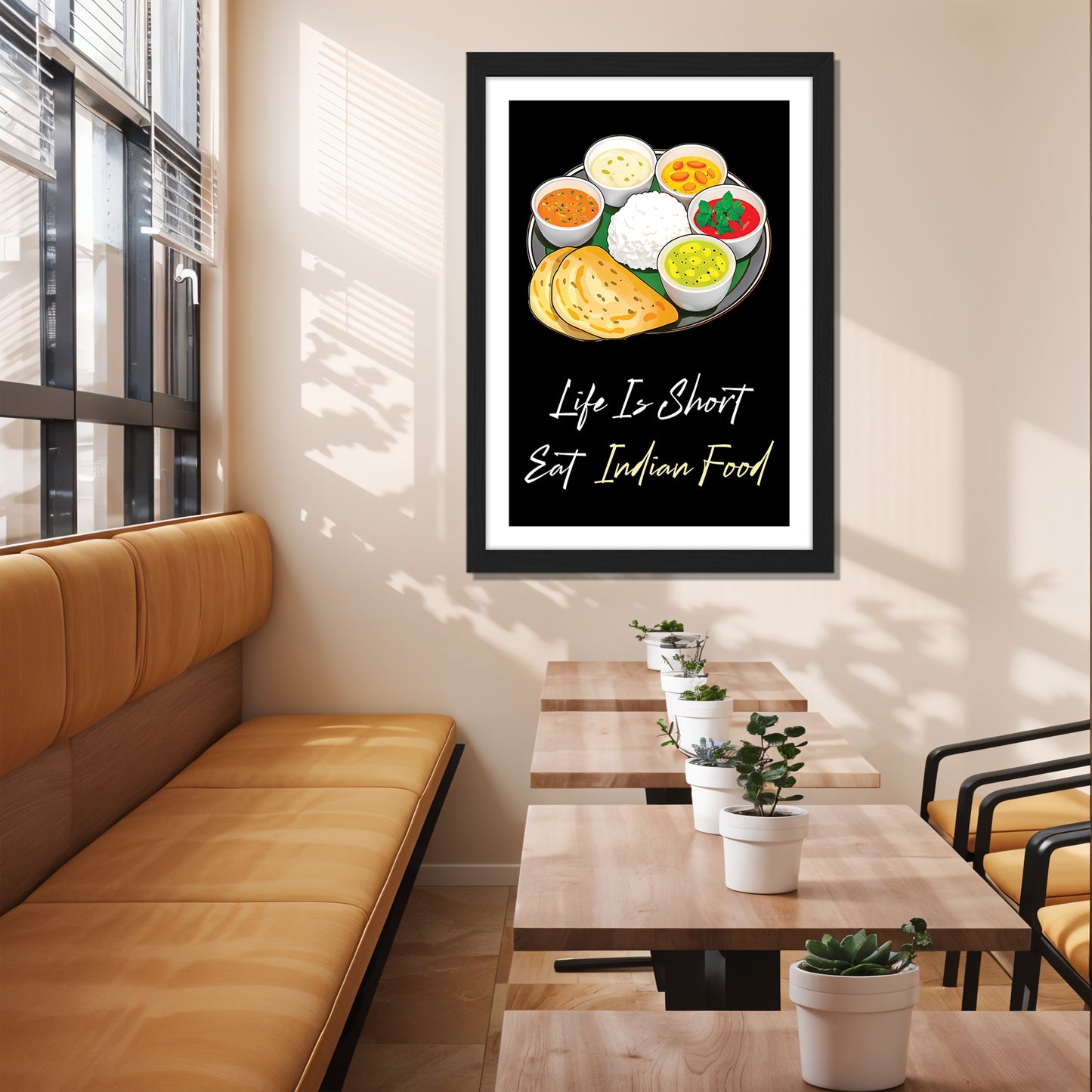 Indian Food Lover Wall Frame Set of 1
