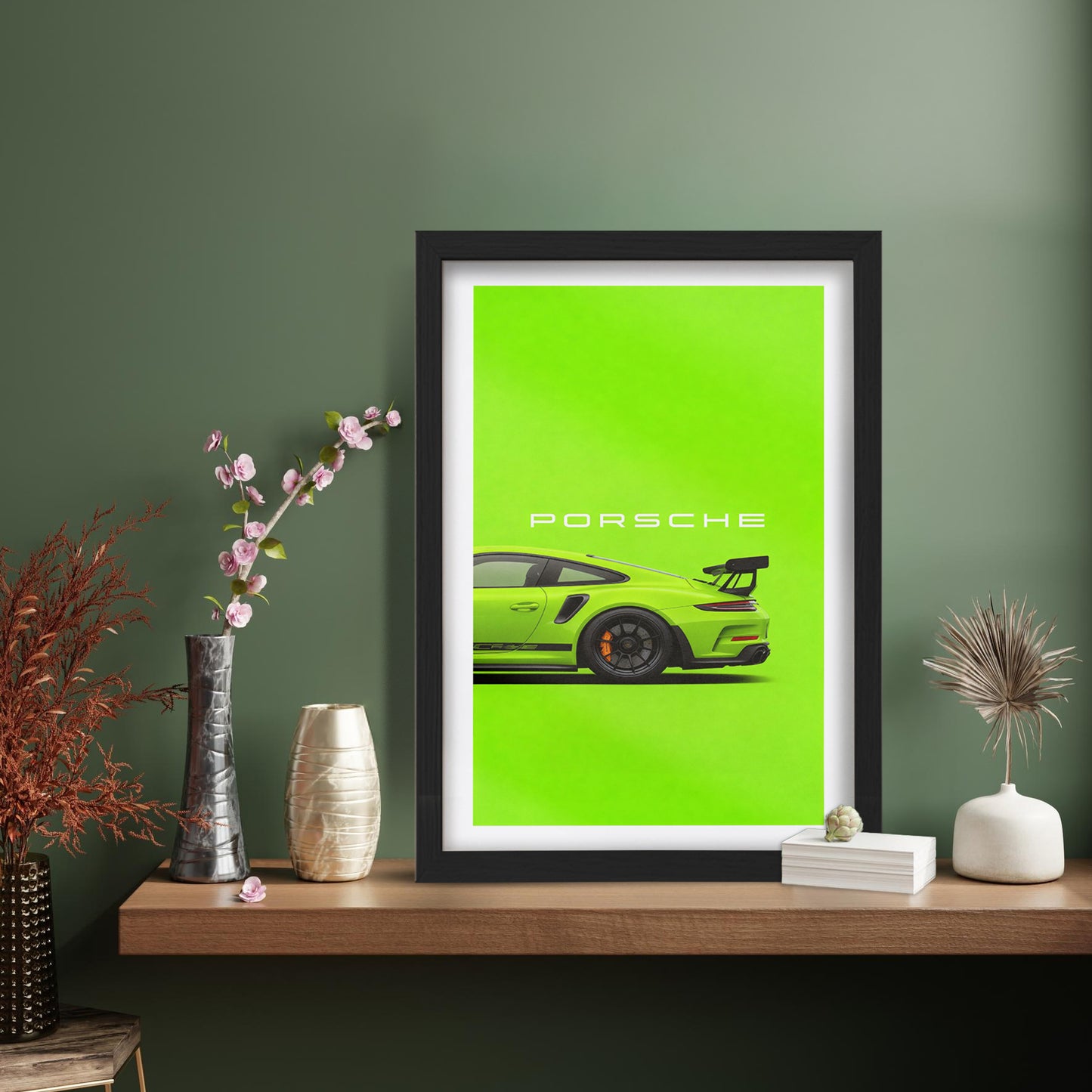 Porsche GT3 RS Green Wall Frame