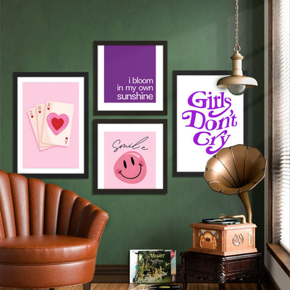 Pink Aesthetic Wall Art Set of 4