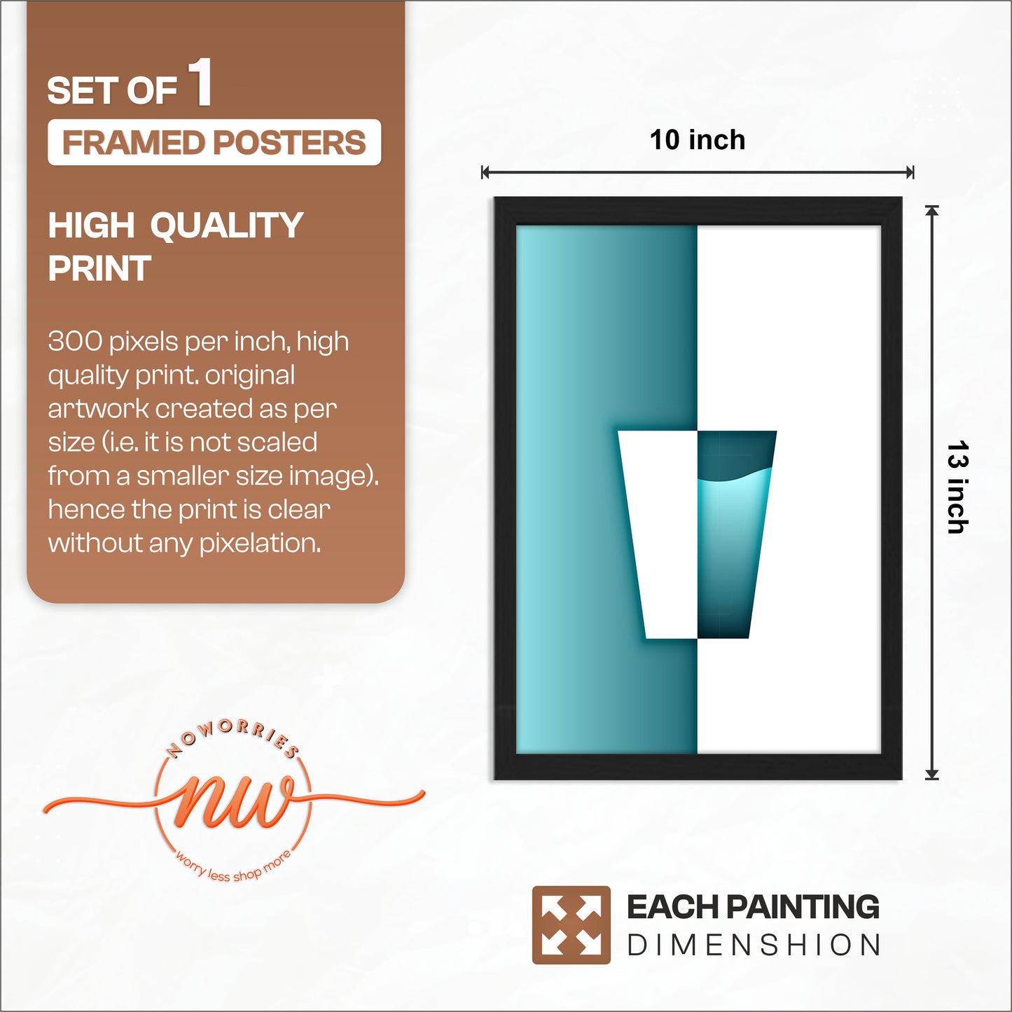 Aqua Glass Wall Frame