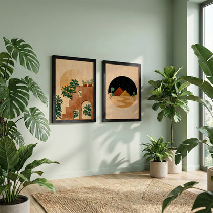 Boho Desert Oasis Wall Frame Set of 2