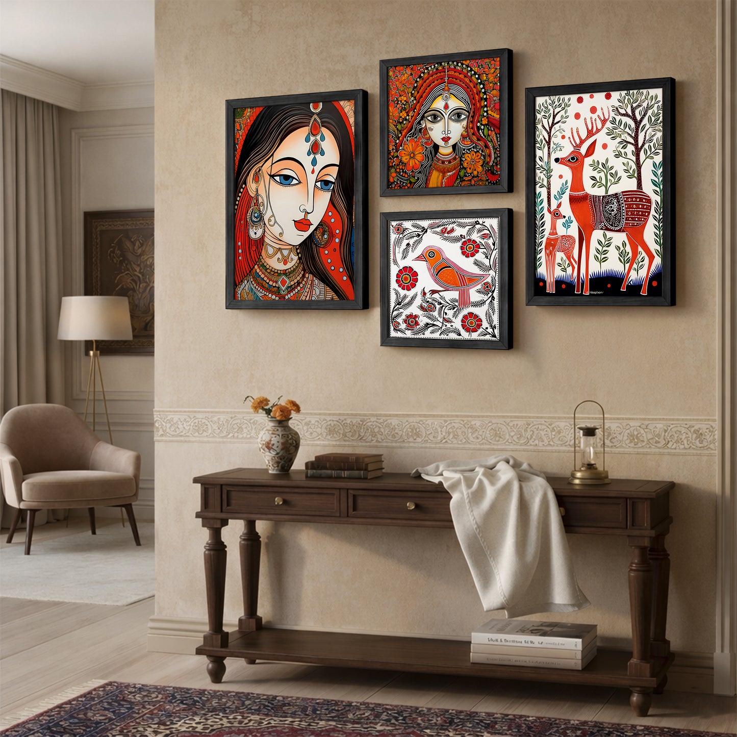 Madhubani Heritage Collection Set of 4