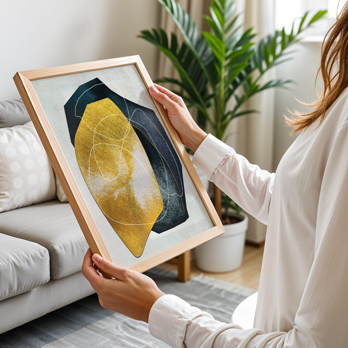 Golden Harmony Abstract Wall Art