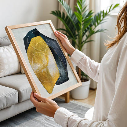 Golden Harmony Abstract Wall Art