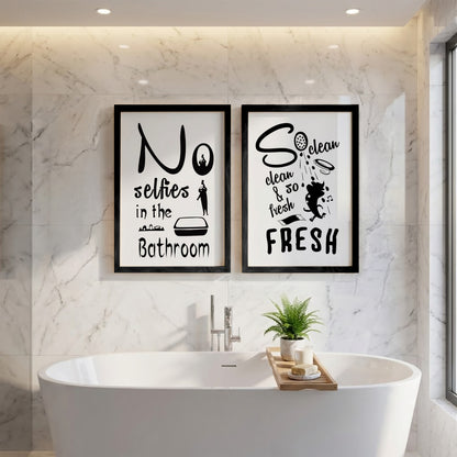 Funny Bathroom Quotes Poster Set of 2