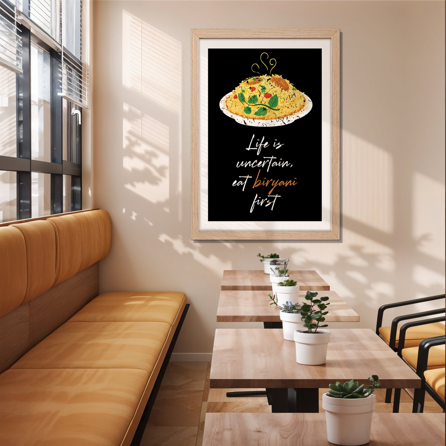 Eat Biryani First Wall Frame Set of 1