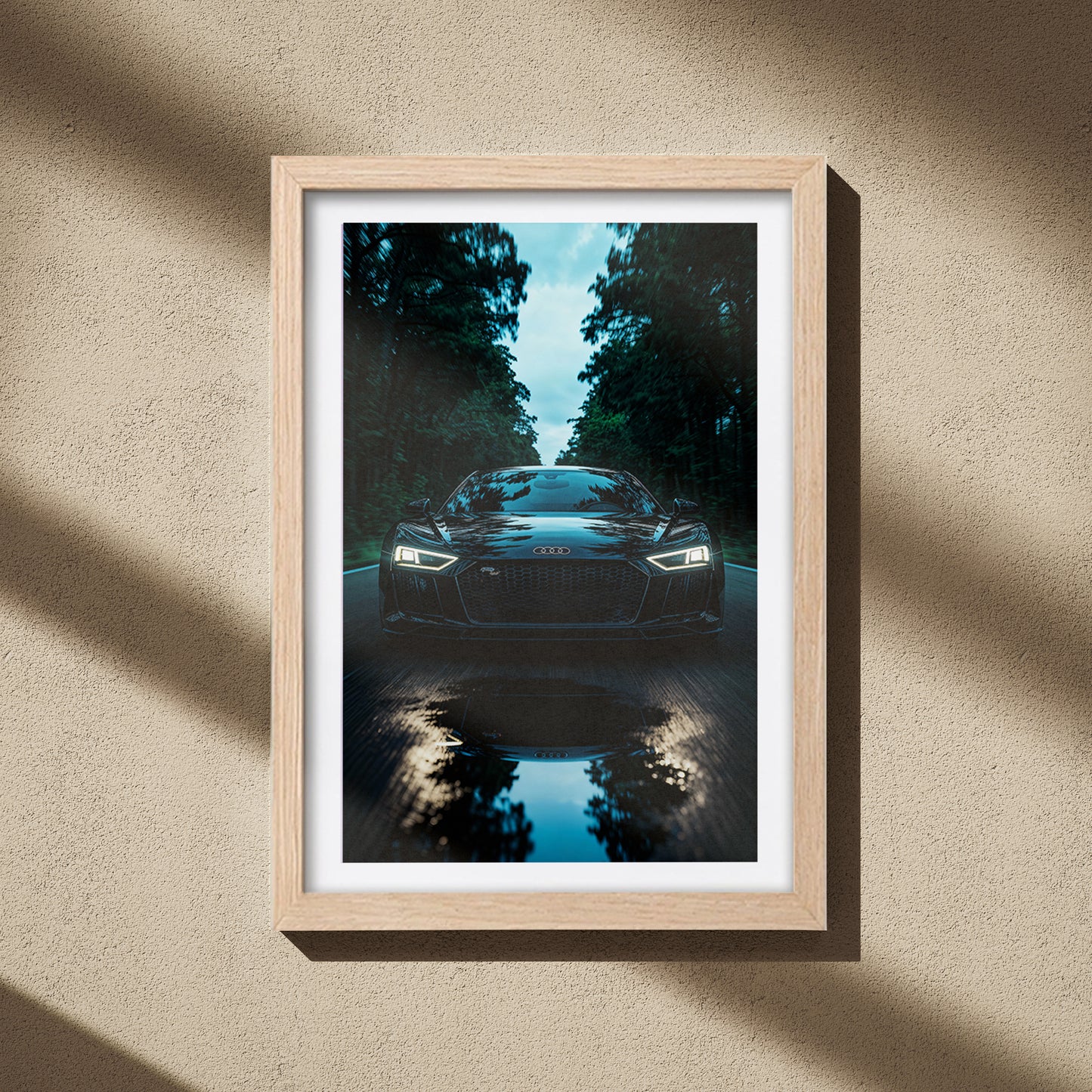 Audi R8 Night Drive Wall Frame
