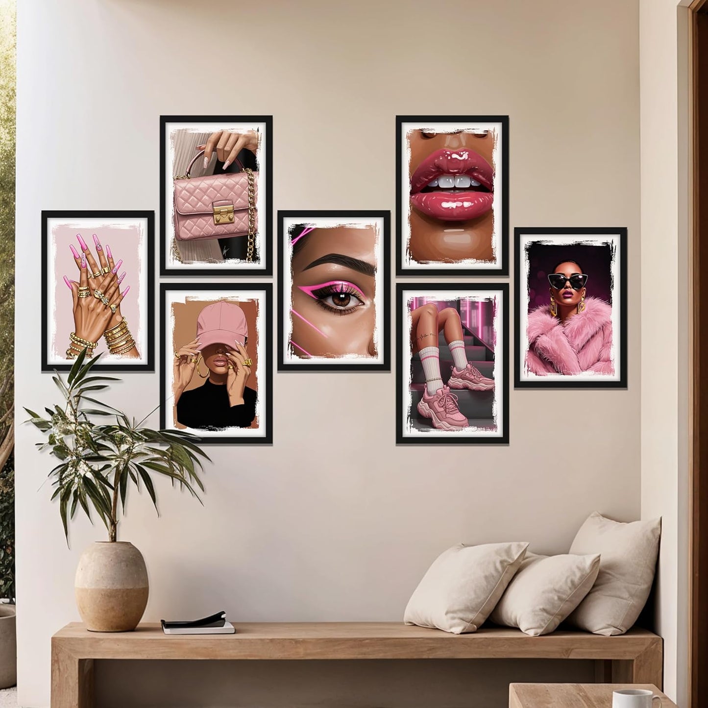 Pink Glam Wall Art Set