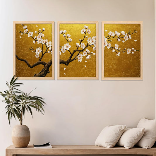 Golden Bloom Wall Frame Set