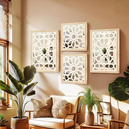 Modern Geometric Wall Mirror Set of 4