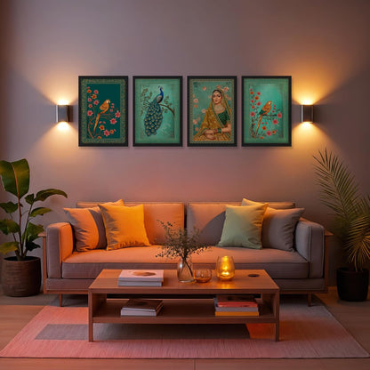 Royal Peacock Harmony Set Wall Frames