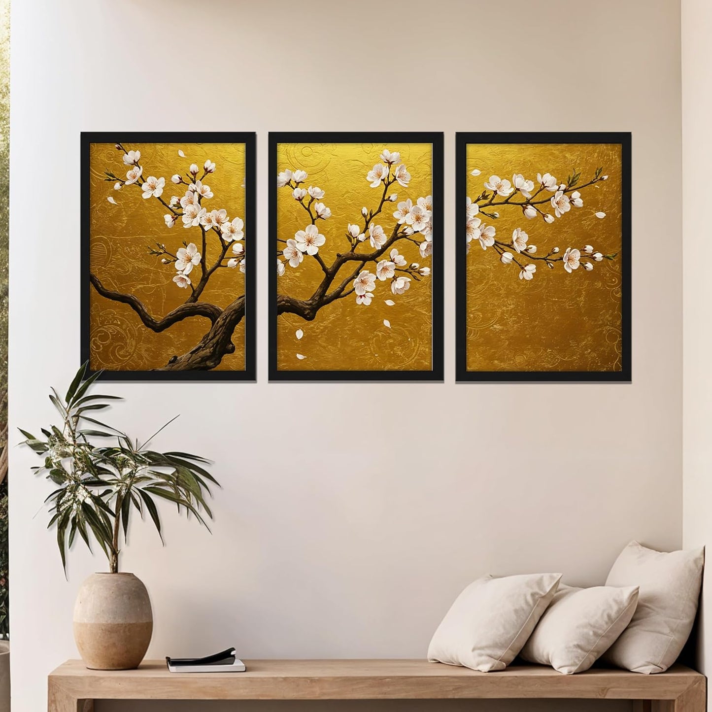 Golden Bloom Wall Frame Set