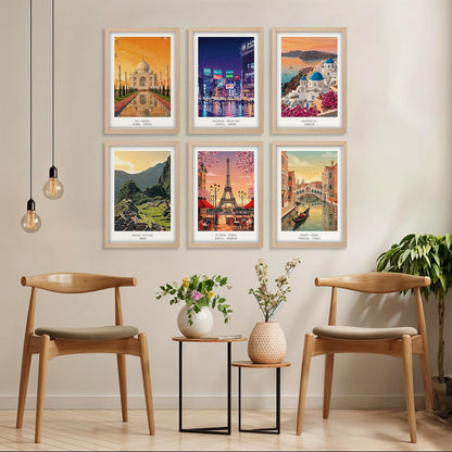 Vibrant International Landmarks Wall Frame