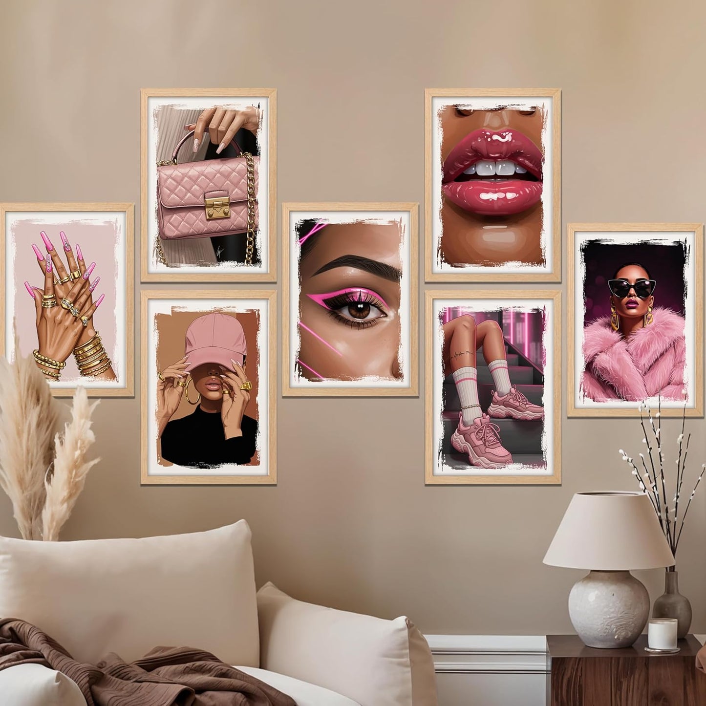 Pink Glam Wall Art Set