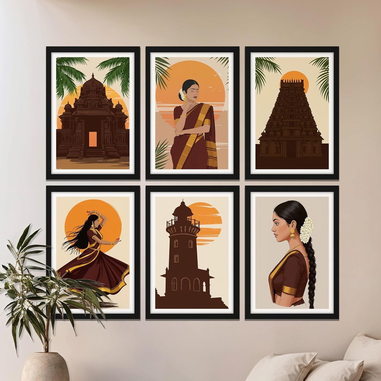 South Indian Heritage Set Wall Frames