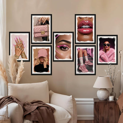 Pink Glam Wall Art Set