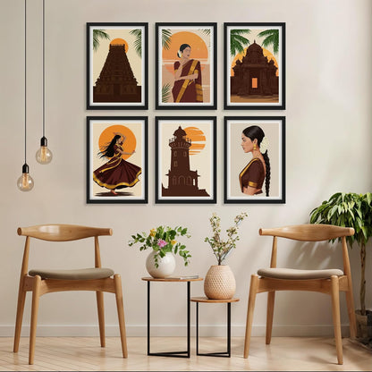 South Indian Heritage Set Wall Frames