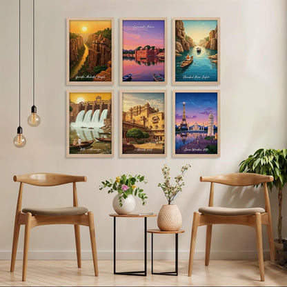 Collection of Six Scenic Destinations Wall Frames