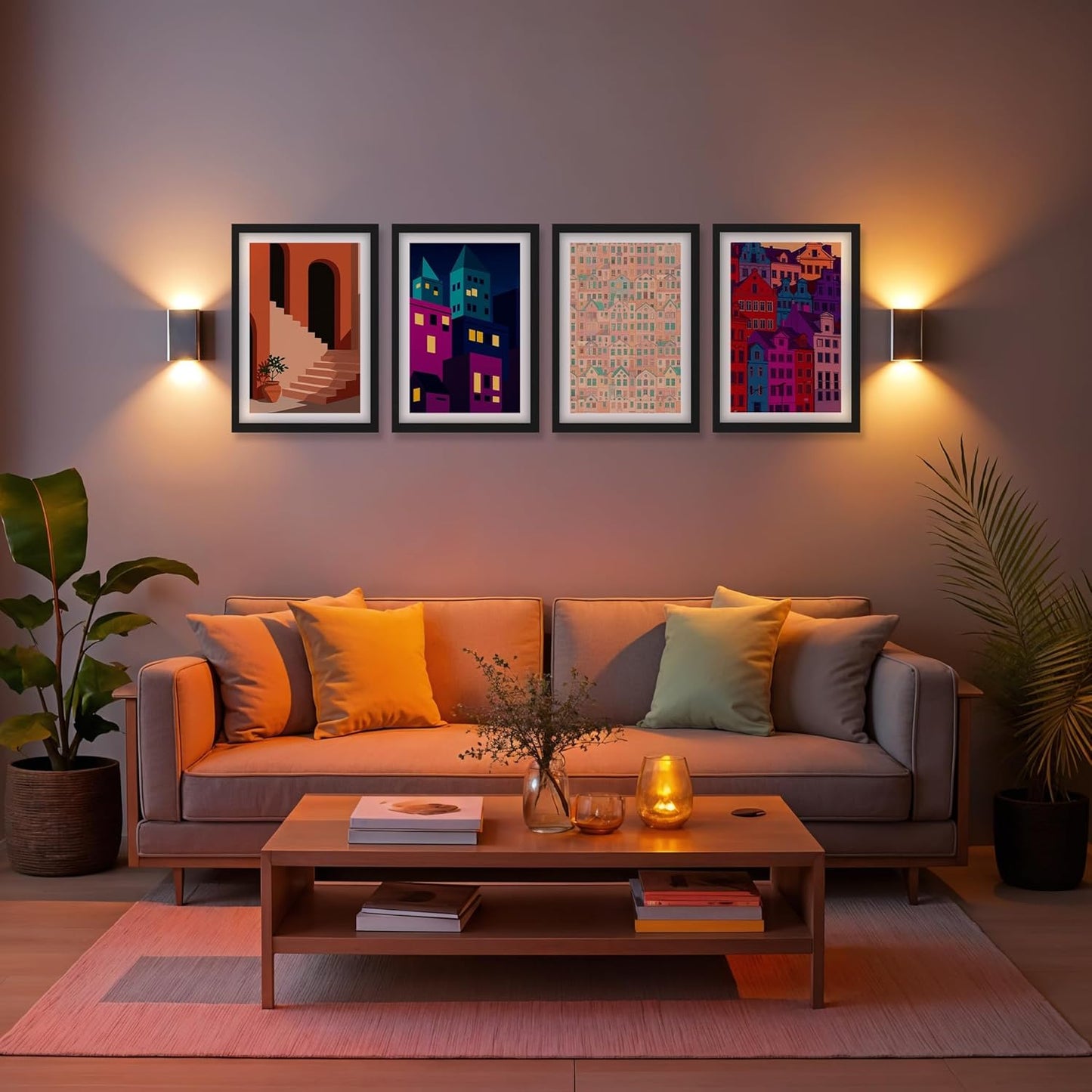 Vibrant Streetscape Quartet