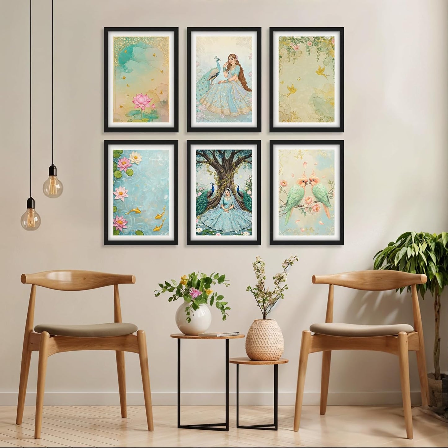 Peacock Blossom Serenity Set Wall Frame