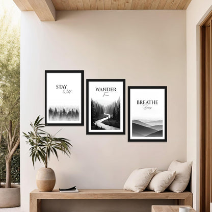 Black and White Wilderness Motivational Wall Frame