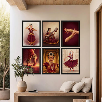 Bharatanatyam Grace Set Wall Frame