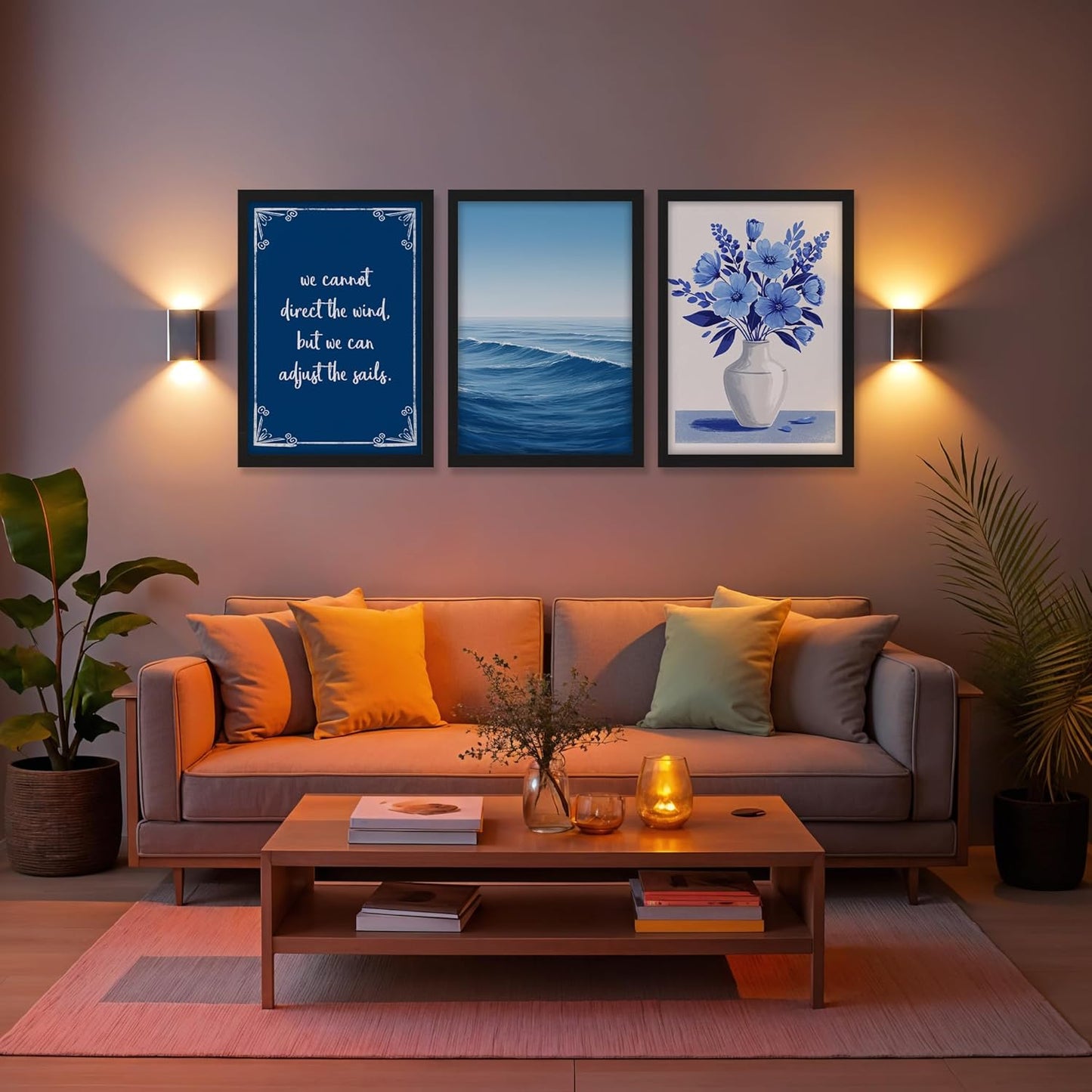 Navy and Cobalt Blue Inspirational Gallery Wall Frame