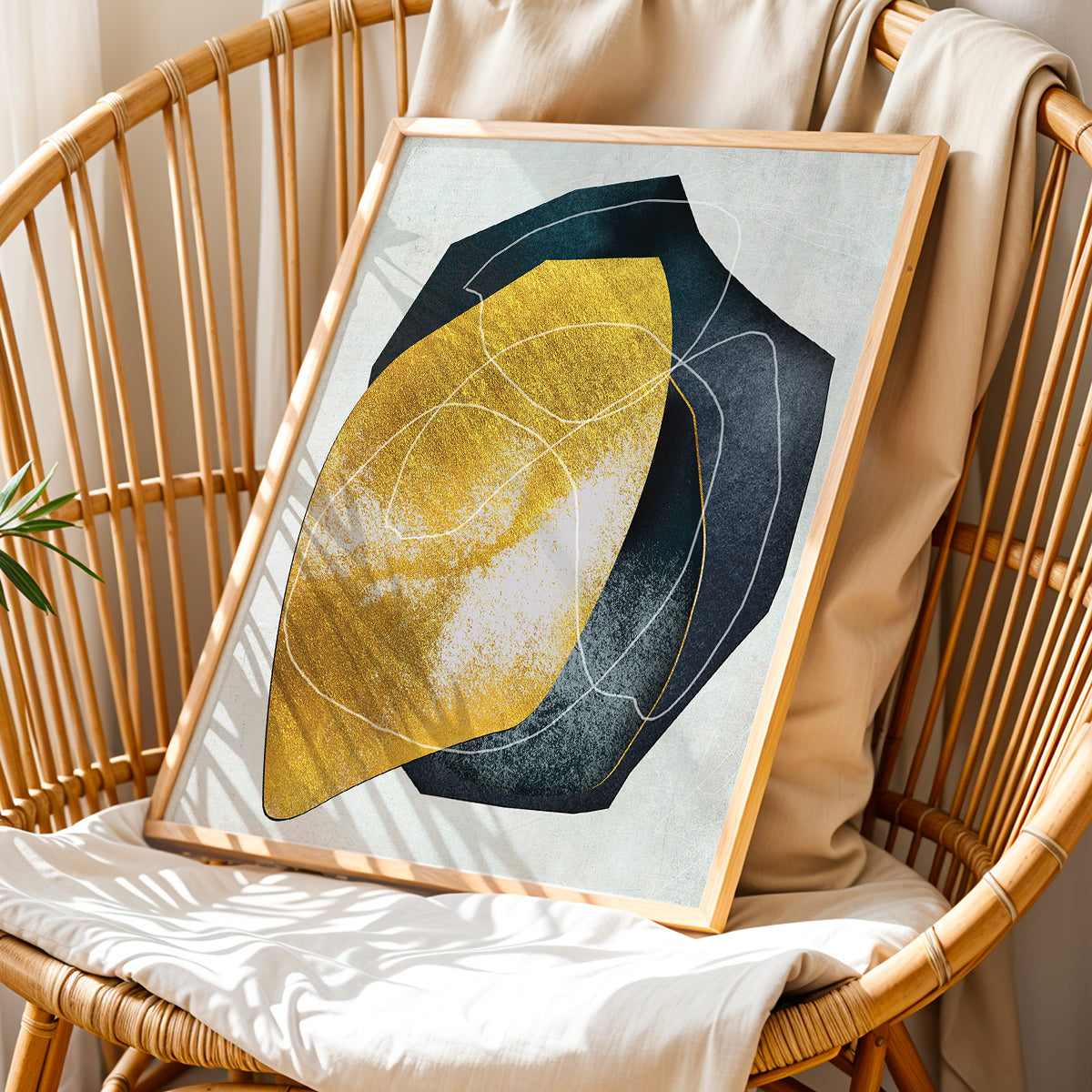 Golden Harmony Abstract Wall Art