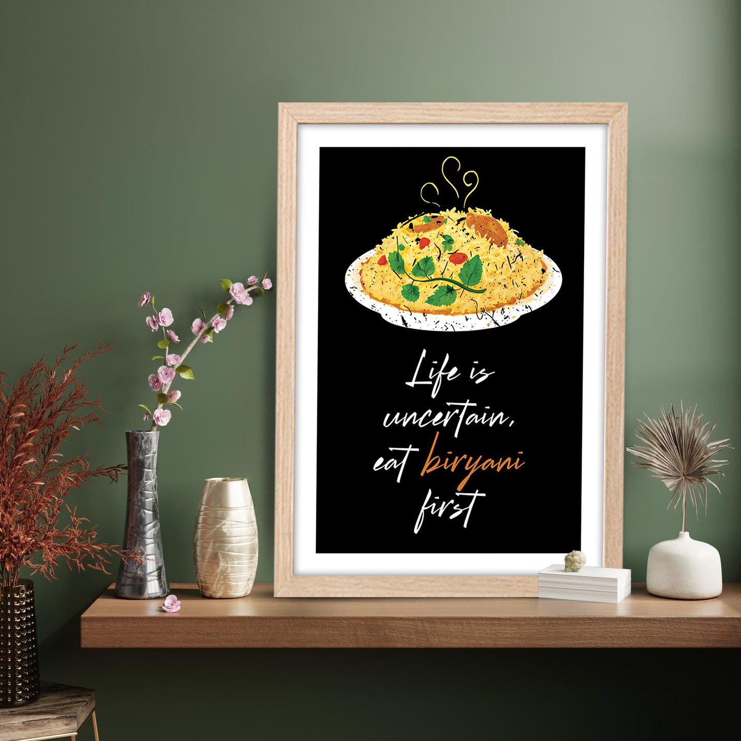 Eat Biryani First Wall Frame Set of 1