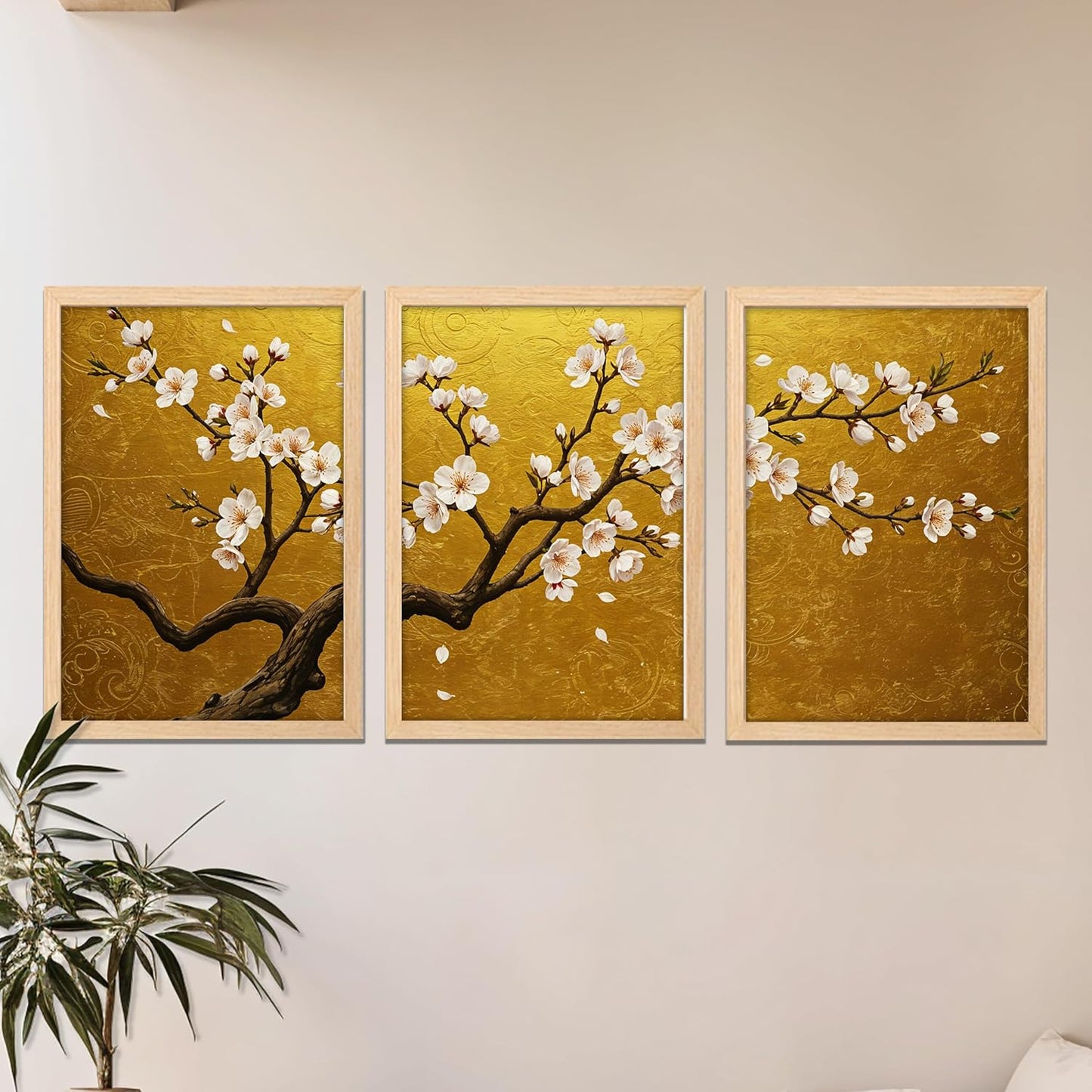 Golden Bloom Wall Frame Set