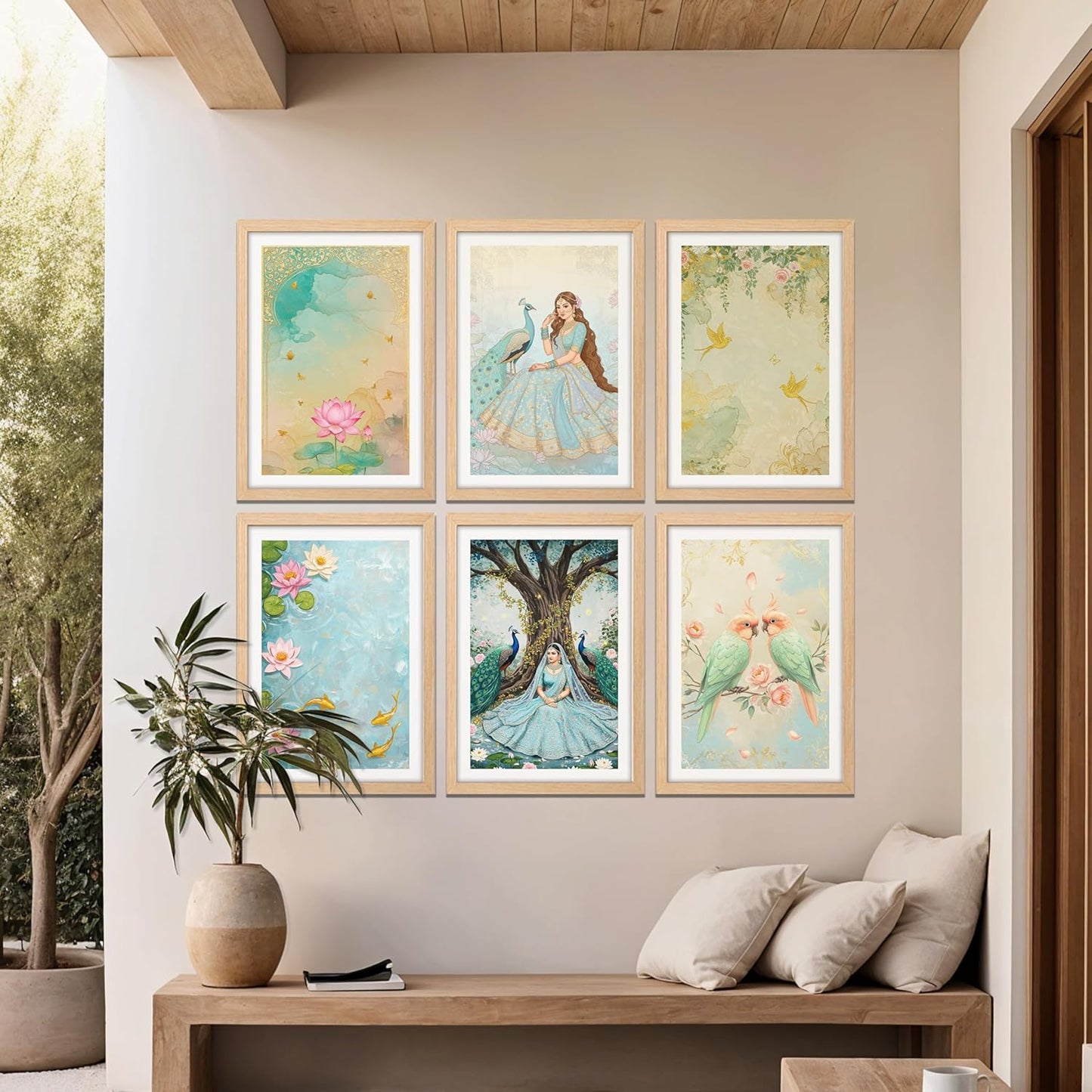 Peacock Blossom Serenity Set Wall Frame