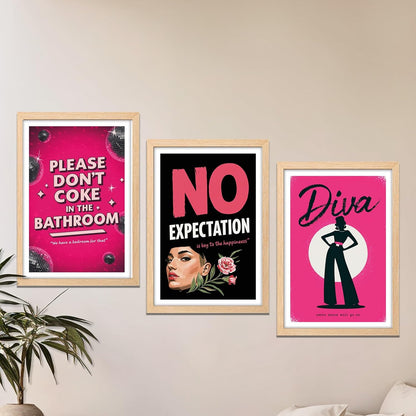 Pink and Black Retro Sassy Quote Wall Frame