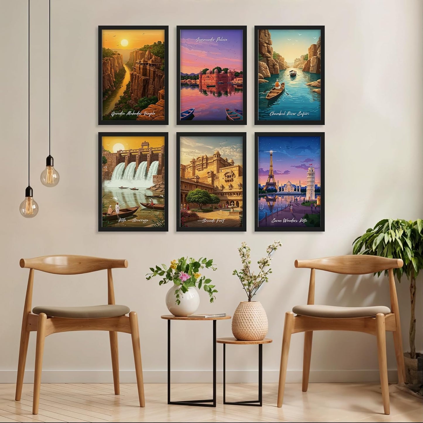 Collection of Six Scenic Destinations Wall Frames